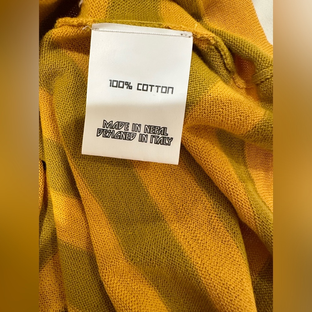 Anthropologie Mustard and Orange Striped Crew Neck Sweater - Picture 3 of 7